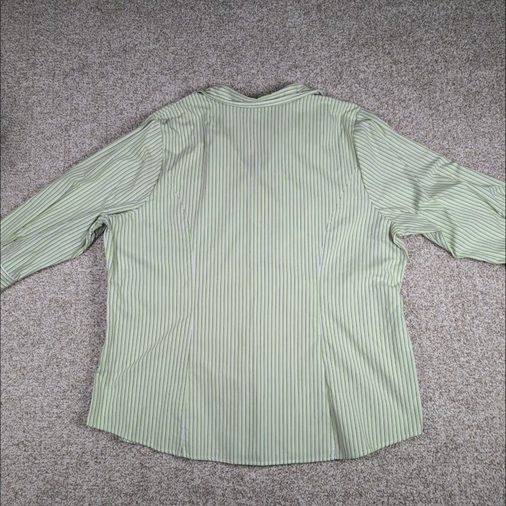 CJ Banks Womens 2X Striped Button Down Shirt Collared 3/4 Sleeve Casual Top - Picture 5 of 6